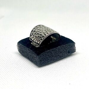 💙 5 for $25 💙 Wide Silver-Tone Statement Ring with Textured Design